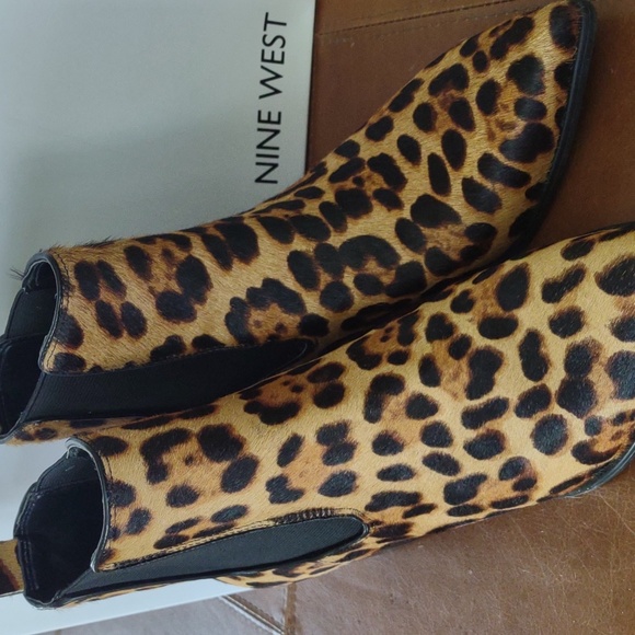 Nine West calf hair animal print Chelsea ankle bootie - Picture 8 of 11